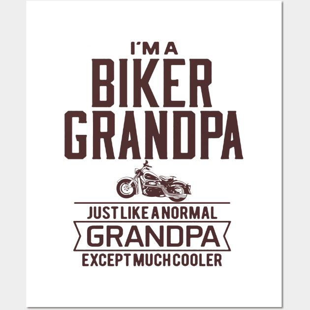 i'am just a biker grandpa brown Wall Art by amillustrated